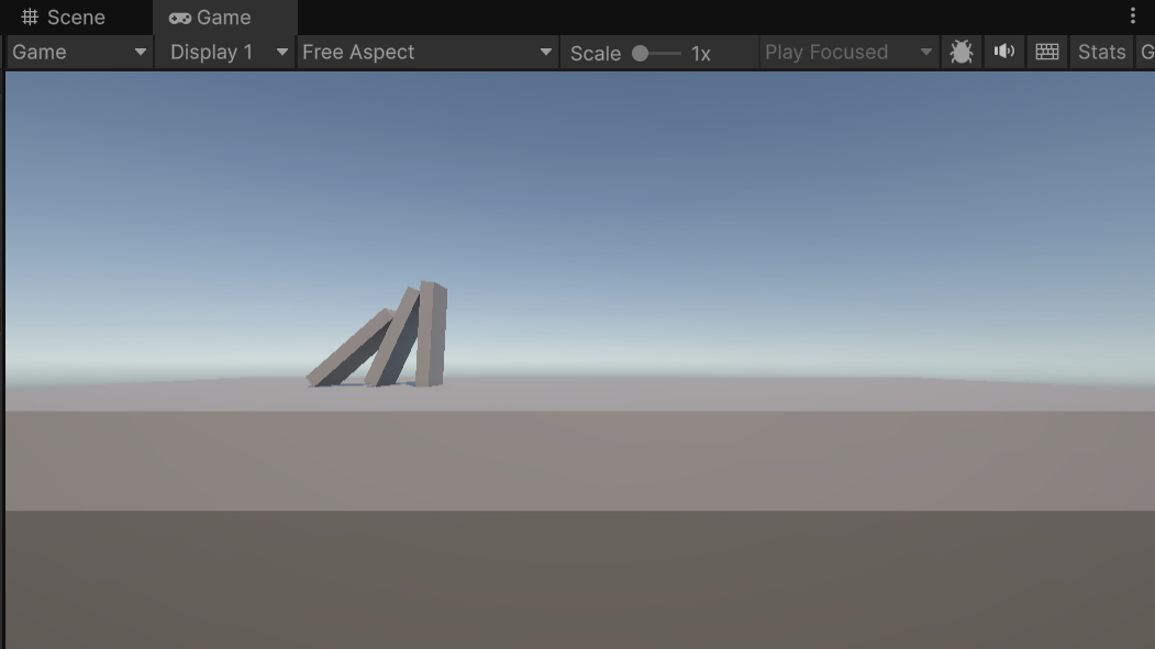 2枚の板が並んだ実行結果