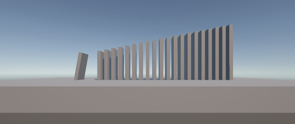 課題2 完成イメージ（高さが段階的に変化するドミノ）