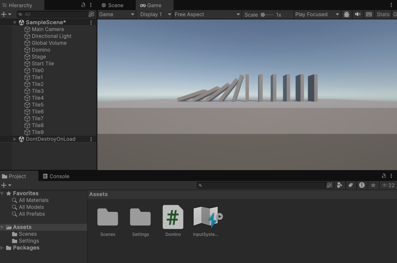 ドミノ倒しの完成イメージ