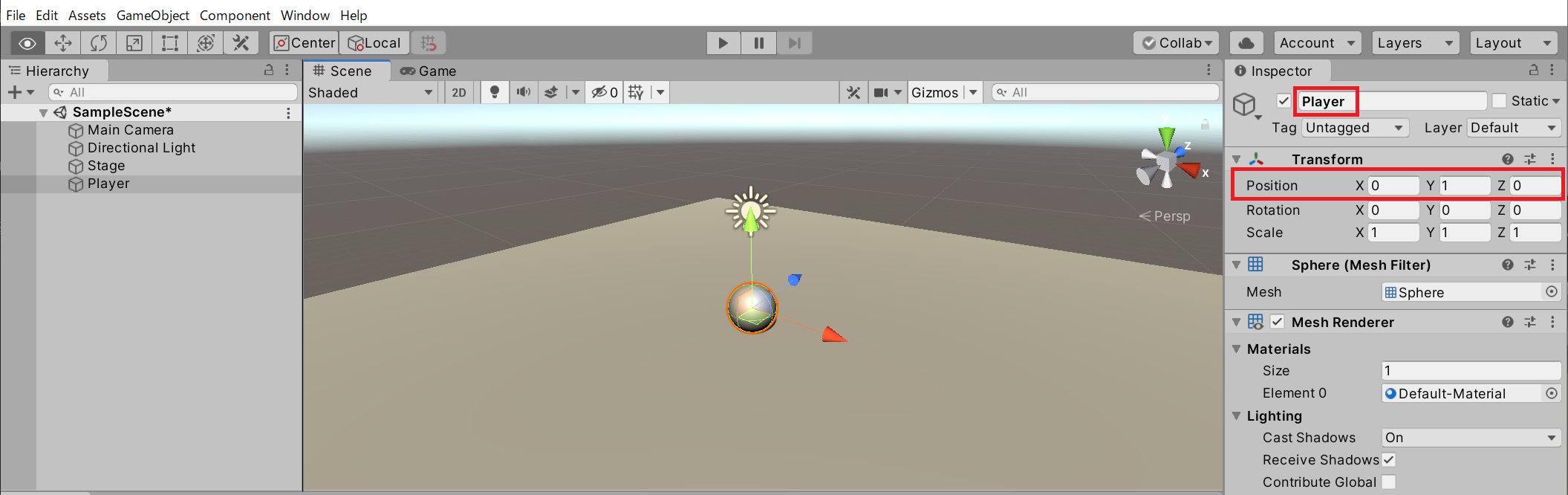 ステージとプレイヤーの配置