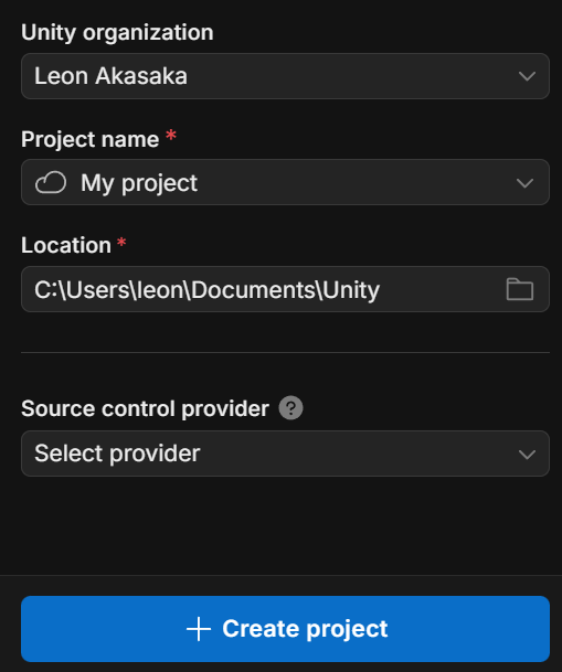 プロジェクト設定