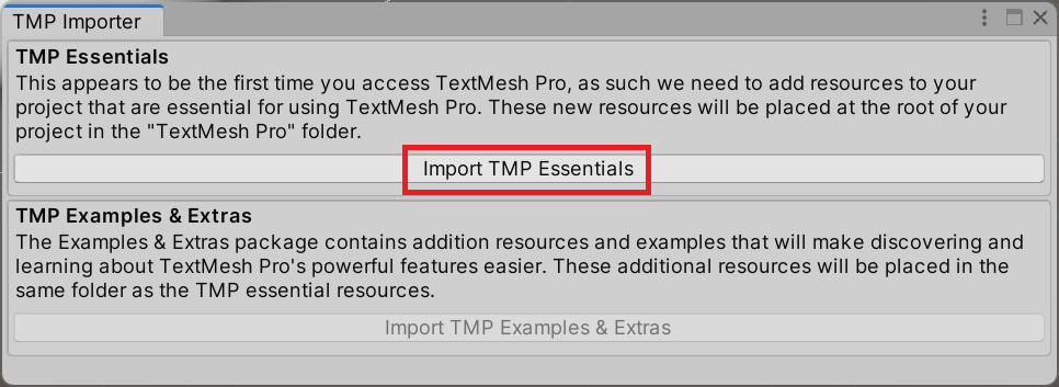 TMP Importer ダイアログ